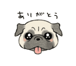 Pug with warm mood sticker #11818775