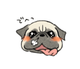 Pug with warm mood sticker #11818777