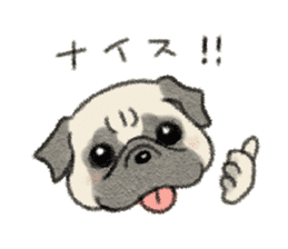 Pug with warm mood sticker #11818778