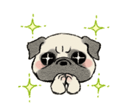 Pug with warm mood sticker #11818781