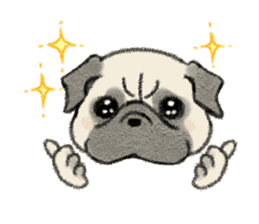Pug with warm mood sticker #11818782