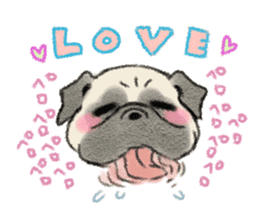 Pug with warm mood sticker #11818784