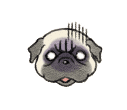 Pug with warm mood sticker #11818787