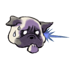 Pug with warm mood sticker #11818788