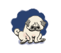 Pug with warm mood sticker #11818789