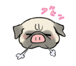 Pug with warm mood sticker #11818790