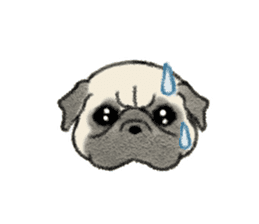 Pug with warm mood sticker #11818791