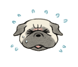 Pug with warm mood sticker #11818793