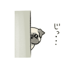 Pug with warm mood sticker #11818794