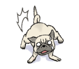 Pug with warm mood sticker #11818795