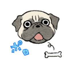 Pug with warm mood sticker #11818796
