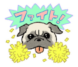 Pug with warm mood sticker #11818797