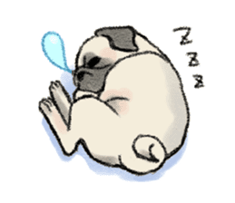 Pug with warm mood sticker #11818798