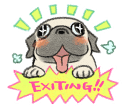 Pug with warm mood sticker #11818799