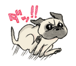 Pug with warm mood sticker #11818800