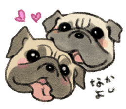 Pug with warm mood sticker #11818801