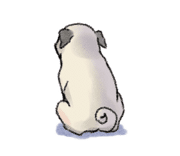Pug with warm mood sticker #11818803