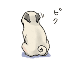 Pug with warm mood sticker #11818804