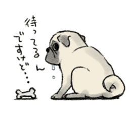Pug with warm mood sticker #11818806