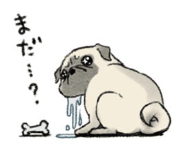 Pug with warm mood sticker #11818807