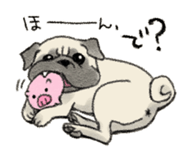 Pug with warm mood sticker #11818809