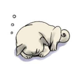 Pug with warm mood sticker #11818811