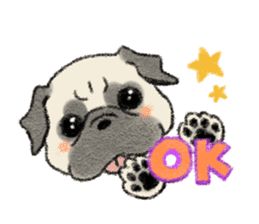 Pug with warm mood sticker #11818813