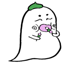 Ghost artist wearing a beret sticker #11819019