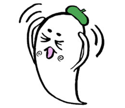 Ghost artist wearing a beret sticker #11819022