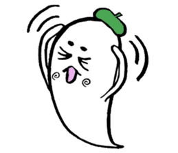 Ghost artist wearing a beret sticker #11819022