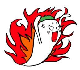 Ghost artist wearing a beret sticker #11819023