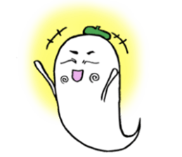 Ghost artist wearing a beret sticker #11819029