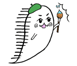 Ghost artist wearing a beret sticker #11819038