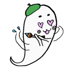 Ghost artist wearing a beret sticker #11819047