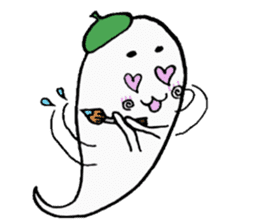 Ghost artist wearing a beret sticker #11819047