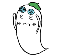 Ghost artist wearing a beret sticker #11819049