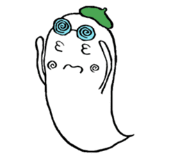 Ghost artist wearing a beret sticker #11819049