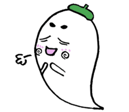 Ghost artist wearing a beret sticker #11819050