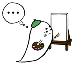 Ghost artist wearing a beret sticker #11819052