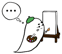 Ghost artist wearing a beret sticker #11819052