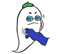 Ghost artist wearing a beret sticker #11819053