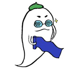 Ghost artist wearing a beret sticker #11819053