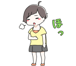 Short hair of women of stamp sticker #11824293