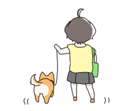 Short hair of women of stamp sticker #11824295