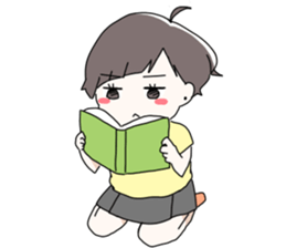 Short hair of women of stamp sticker #11824300