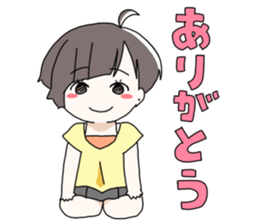 Short hair of women of stamp sticker #11824322