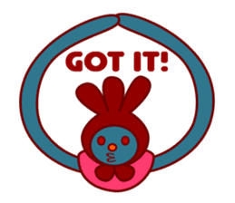 The 3-Ear Red-Eyed Bun in English sticker #11830197