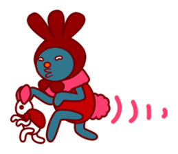 The 3-Ear Red-Eyed Bun in English sticker #11830229