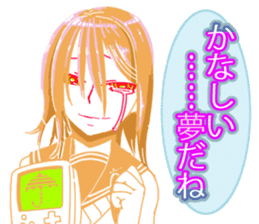 A GIRL TALKING WITH VIDEO GAME sticker #11832571
