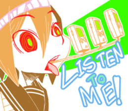 A GIRL TALKING WITH VIDEO GAME sticker #11832573